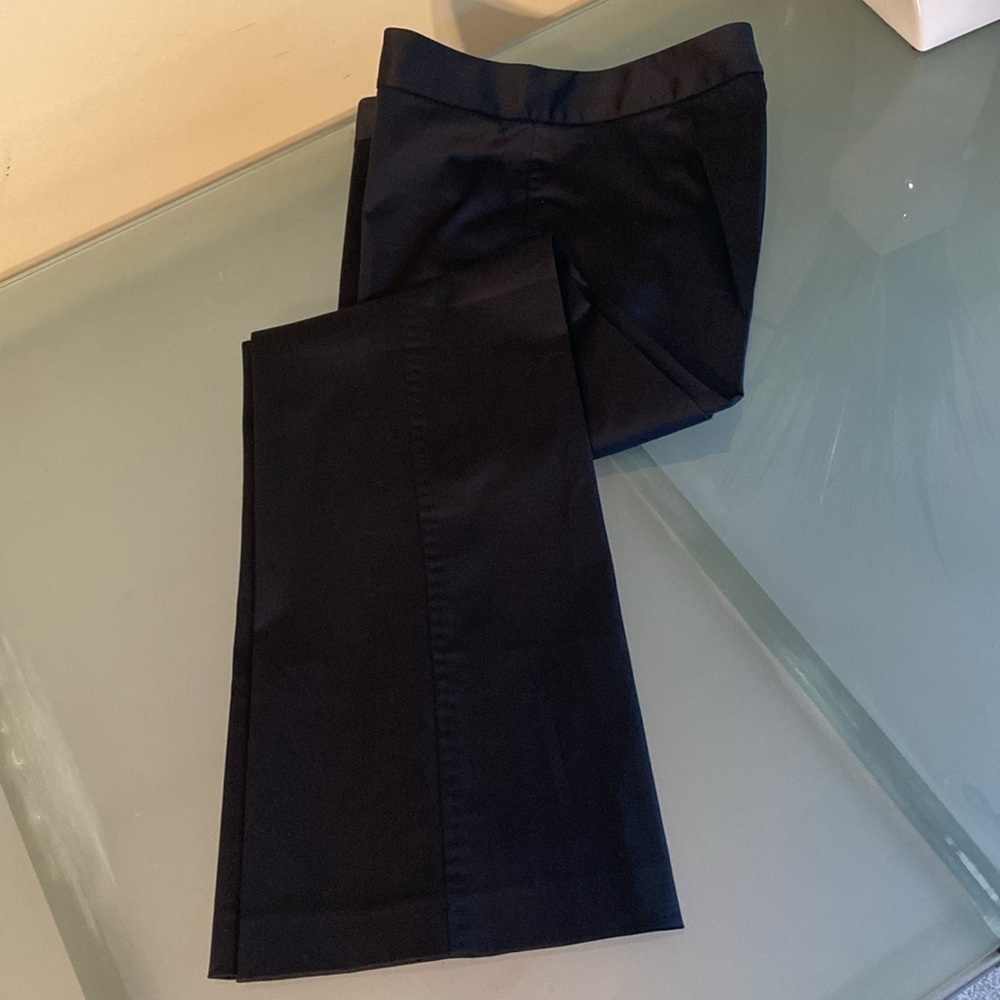 Eli Tahari Black Petite Pants Tailored Wide Leg Career Pants with Stretch Size 6